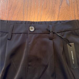 Satin Black Pleated Trousers